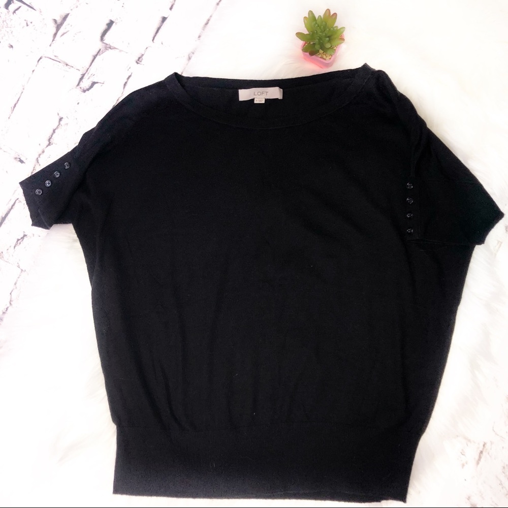 Loft, black thin soft sweater.